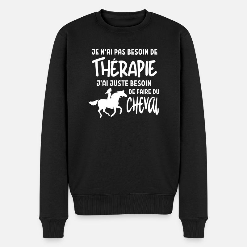 Faire du cheval 1 - Pull Premium bio Homme - noir