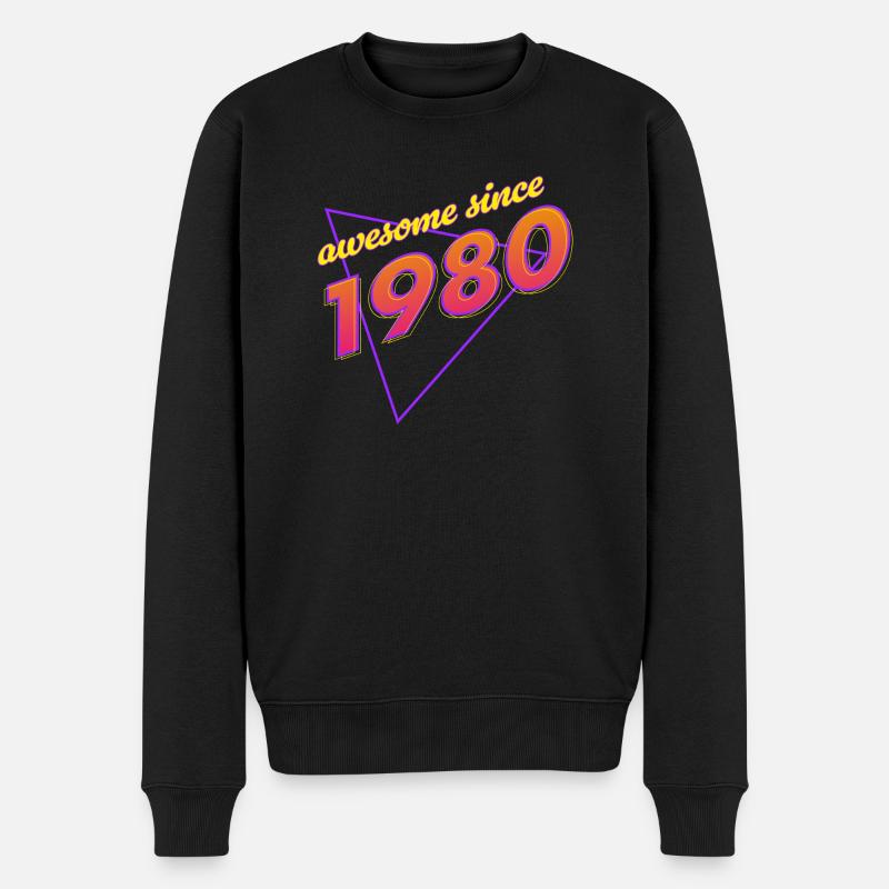 Retro - Genial seit 1980 - Männer Premium Bio Pullover - Schwarz