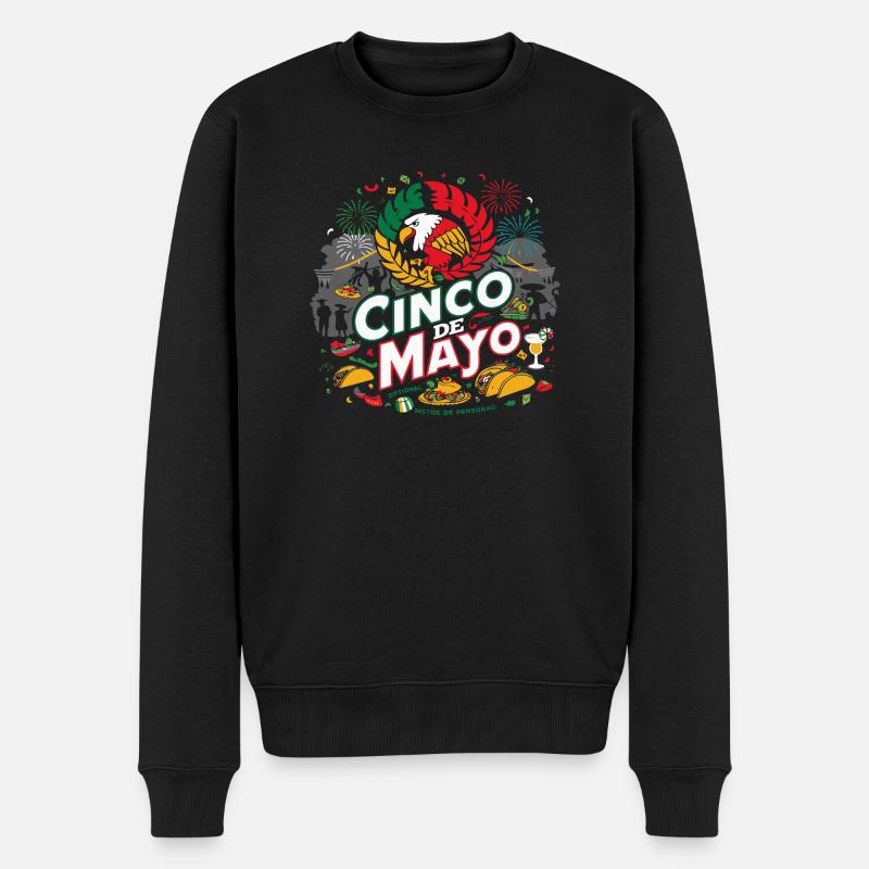 lustiger Cinco de Mayo - Männer Premium Bio Pullover - Schwarz