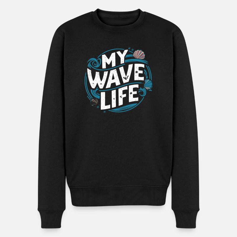 My wave life - Pull Premium bio Homme - noir