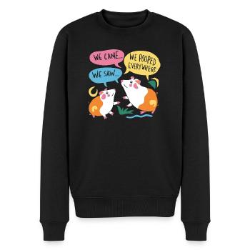 Nous sommes venus, nous avons vu, nous avons fait caca partout - Pull Premium bio Homme - noir - Devant - Nico (187cm)