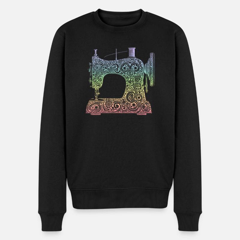Machine à coudre - Pull Premium bio Homme - noir