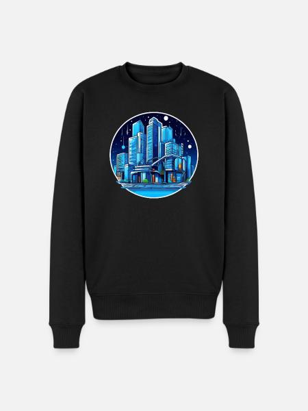 City Night Sky - Men's Premium Organic Jumper - black