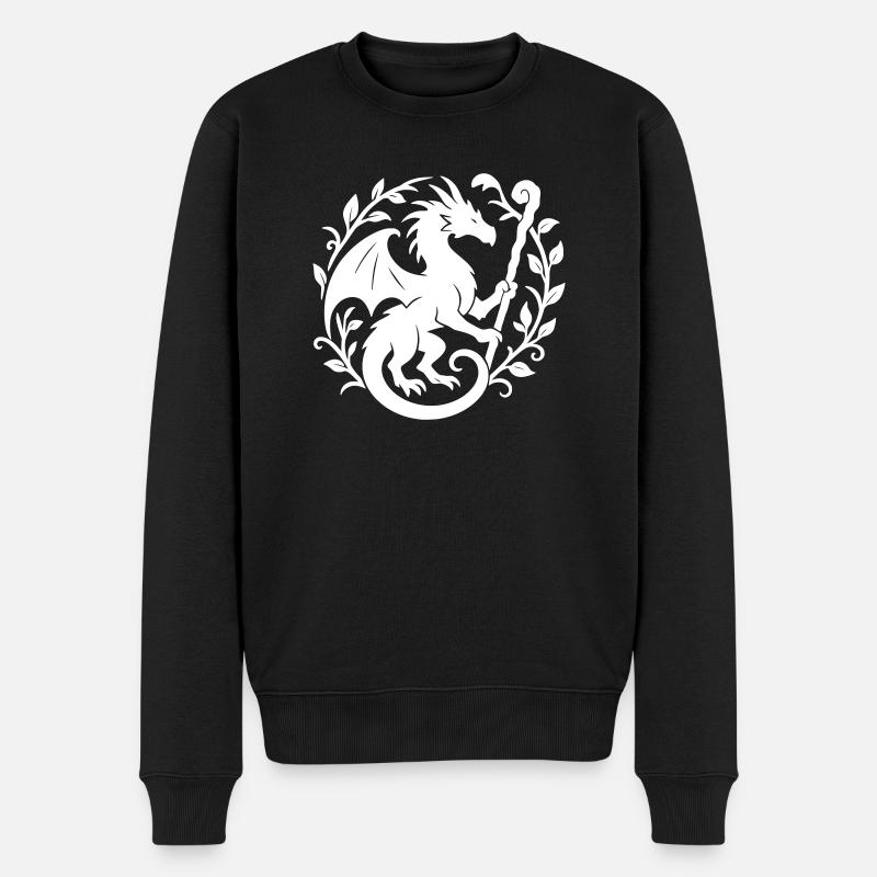 Druide Dragon (blanc) - Pull Premium bio Homme - noir