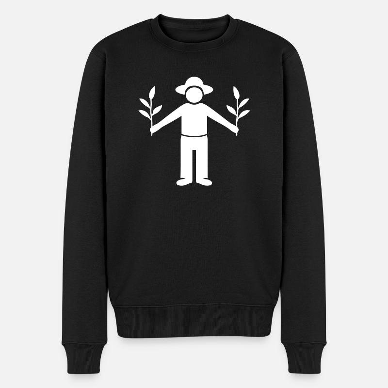 Farmer Bauer - Männer Premium Bio Pullover - Schwarz