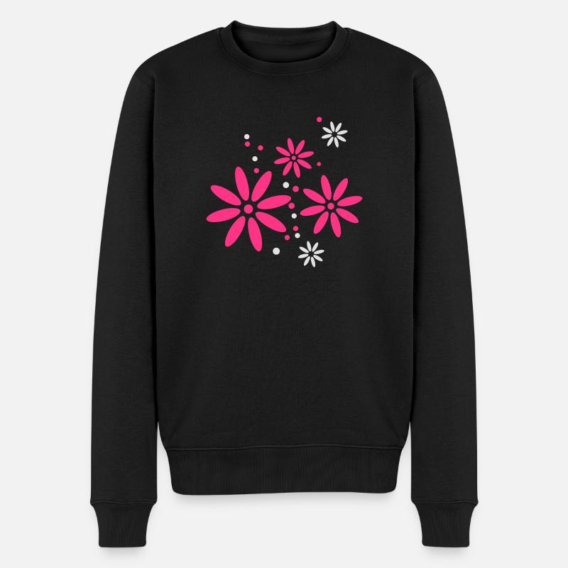 Fleur, Printemps, Été, papillon, Ranke - Pull Premium bio Homme - noir