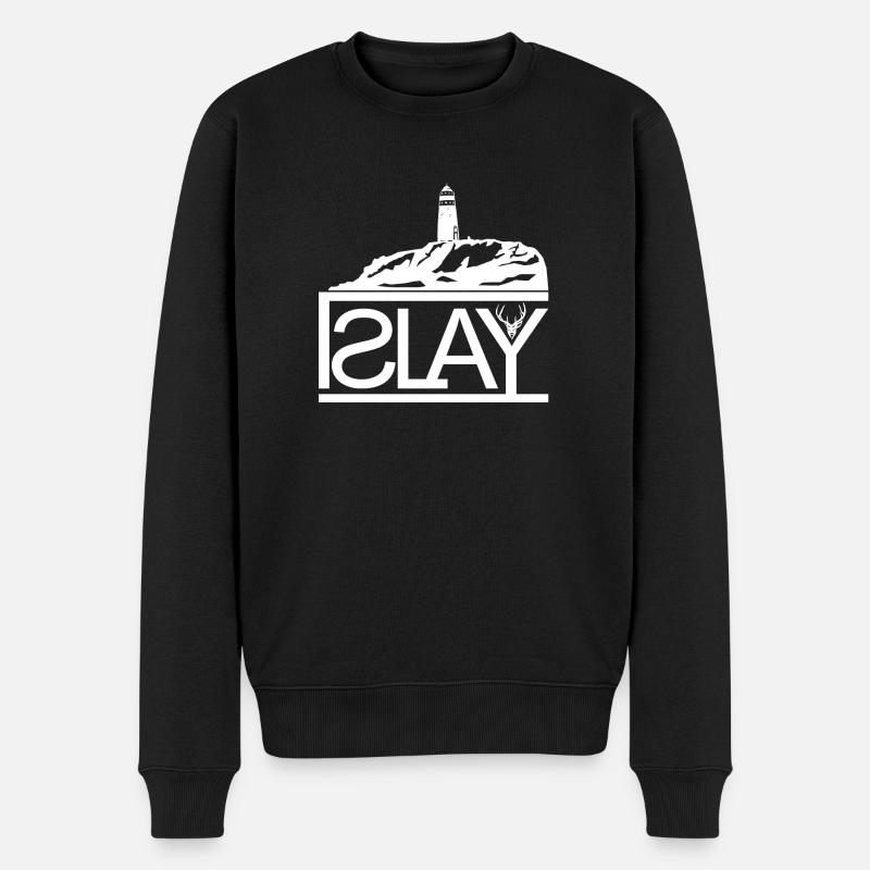 ISLAY - Männer Premium Bio Pullover - Schwarz