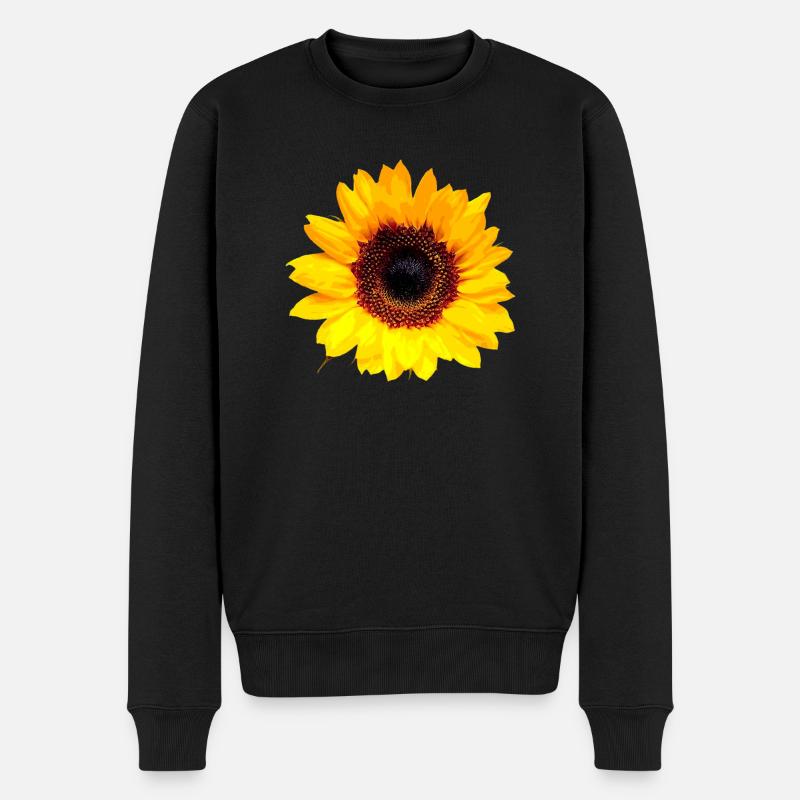 Sonnenblume / Sun Flower - Männer Premium Bio Pullover - Schwarz