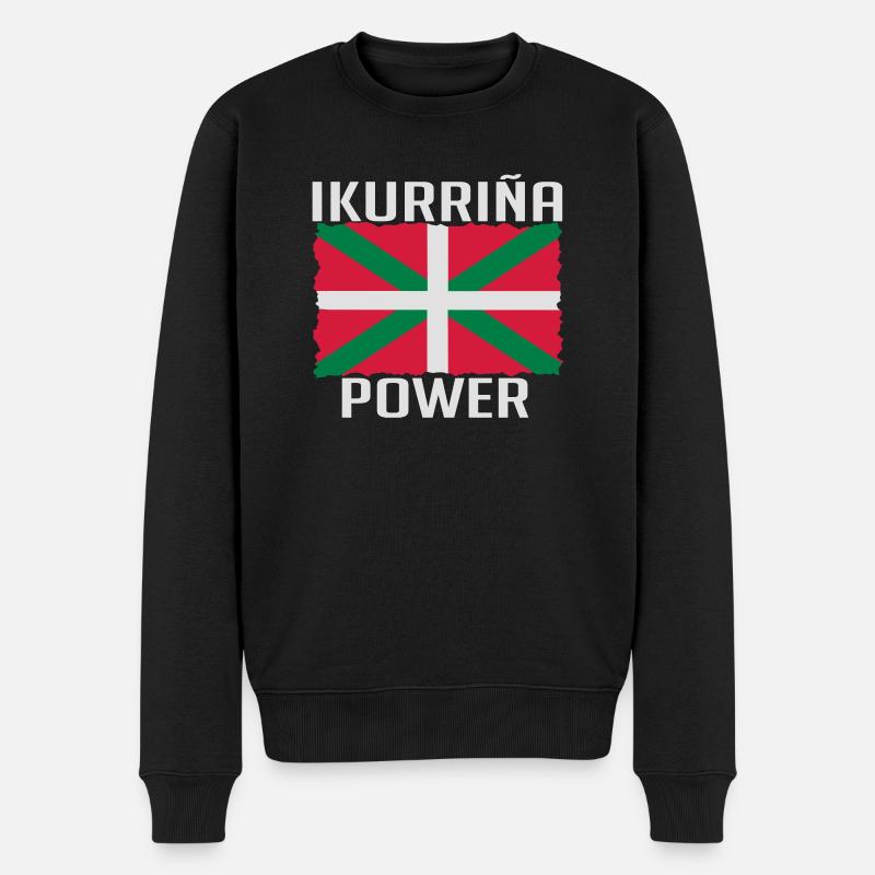 Drapeau Basque Ikurrina power - Pull Premium bio Homme - noir