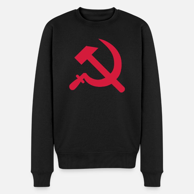 Hammer, Sichel, Russia, UdSSR - Männer Premium Bio Pullover - Schwarz