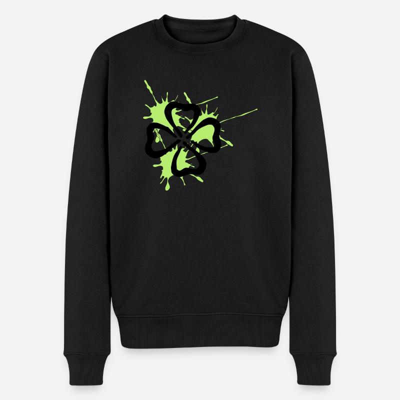 kleeblatt - Männer Premium Bio Pullover - Schwarz