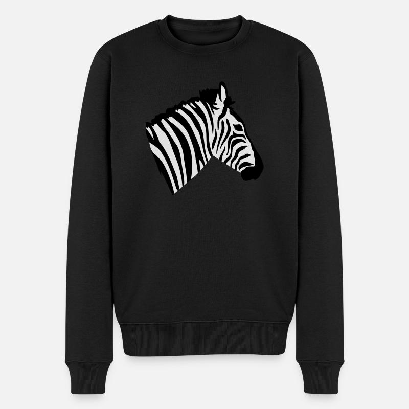 Zebra - Männer Premium Bio Pullover - Schwarz