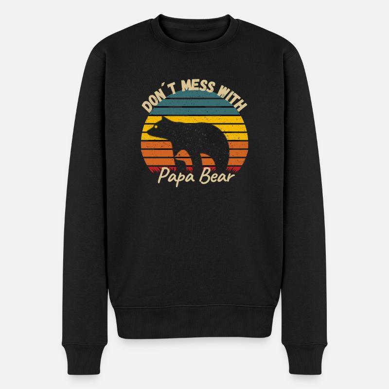 Papabär - Männer Premium Bio Pullover - Schwarz