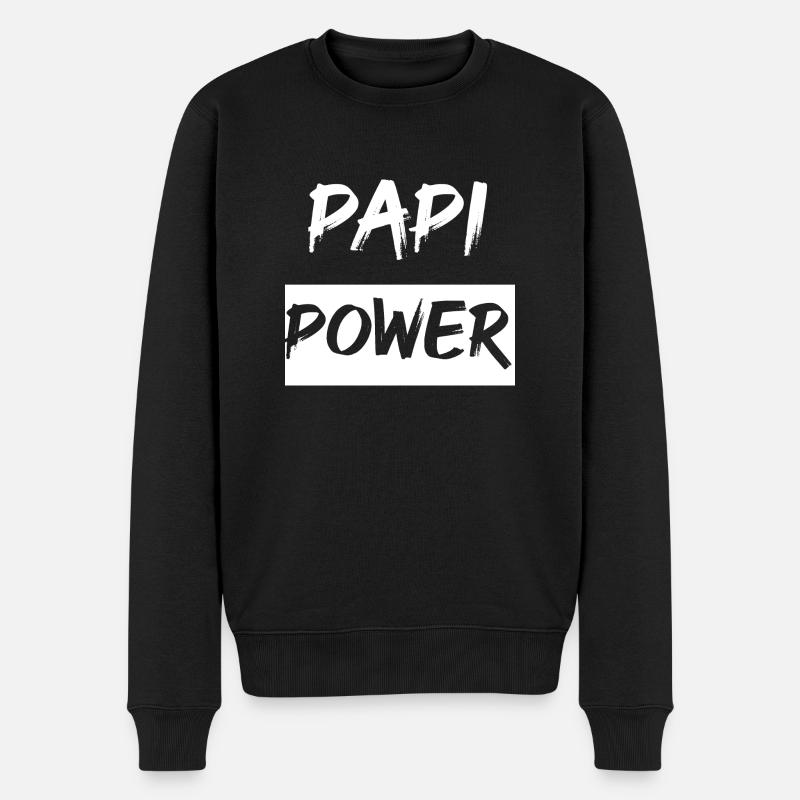 Papi Power - Männer Premium Bio Pullover - Schwarz