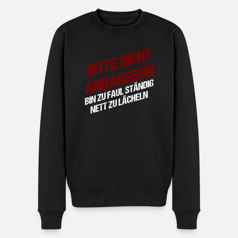 Bitte nicht anbaggern - Männer Premium Bio Pullover - Schwarz