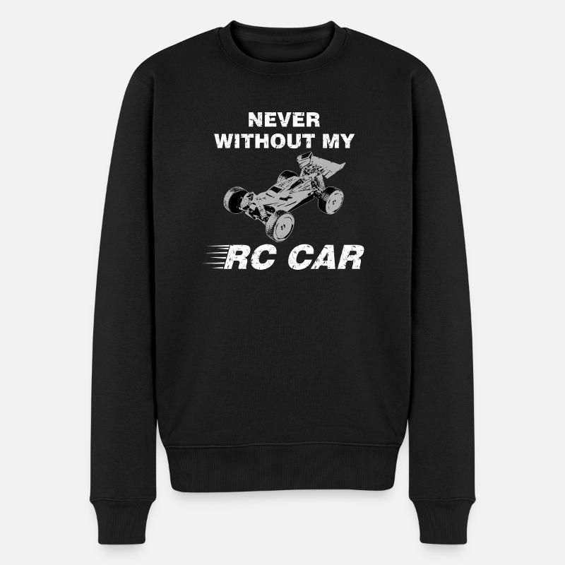 Never Without My RC Car - Männer Premium Bio Pullover - Schwarz
