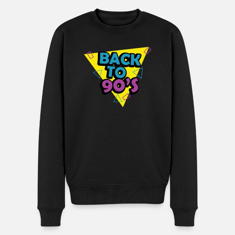 1990iger Sprüche 90s Geschenksidee - Männer Premium Bio Pullover - Schwarz