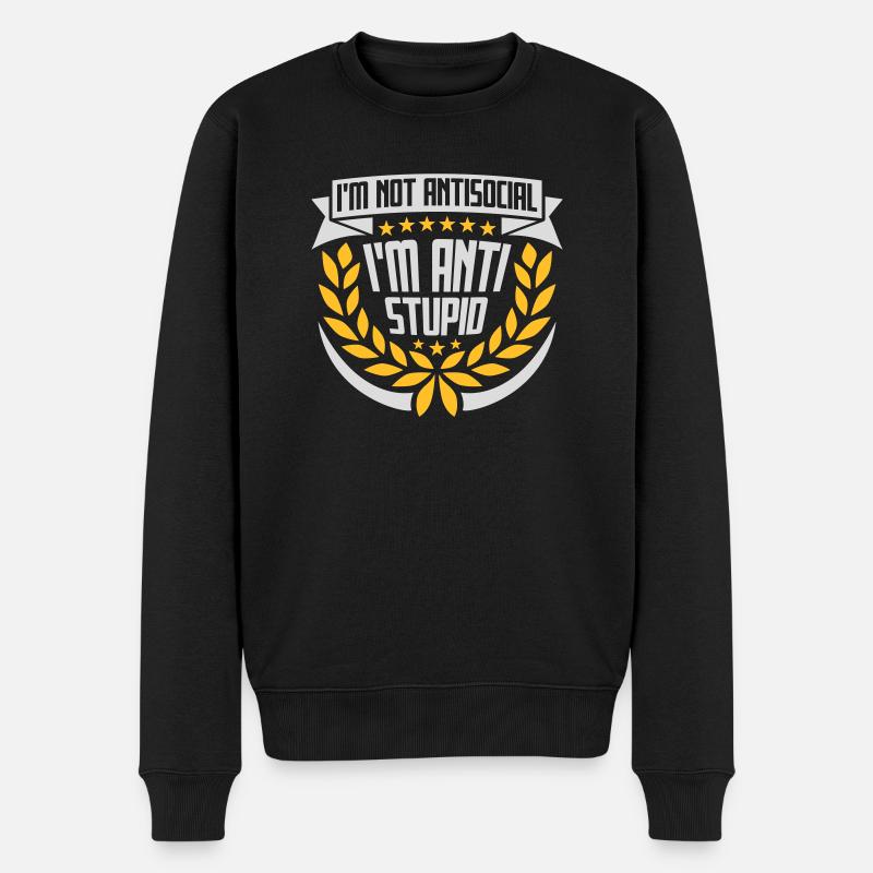 pas antisocial anti-stupide - Pull Premium bio Homme - noir