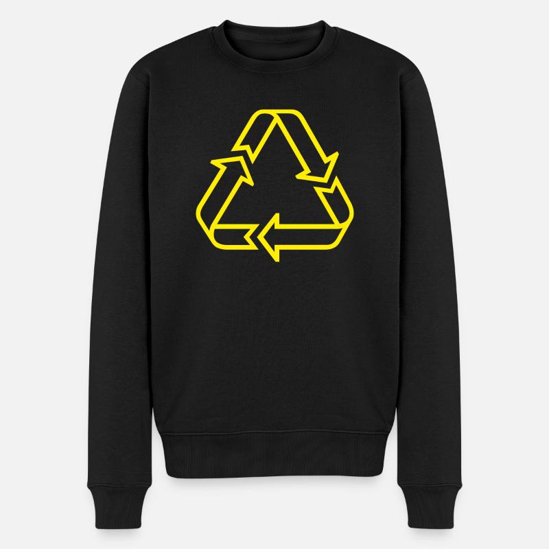 Recycling Symbol - Männer Premium Bio Pullover - Schwarz