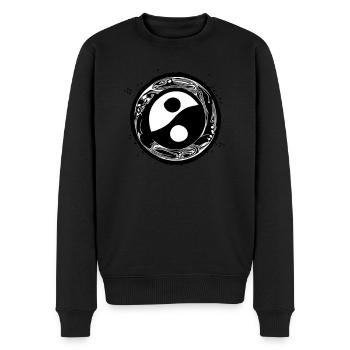 Yin Yang Signe Symbole Paix Bonheur Vecteur 14 - Pull Premium bio Homme - noir - Devant - Nico (187cm)