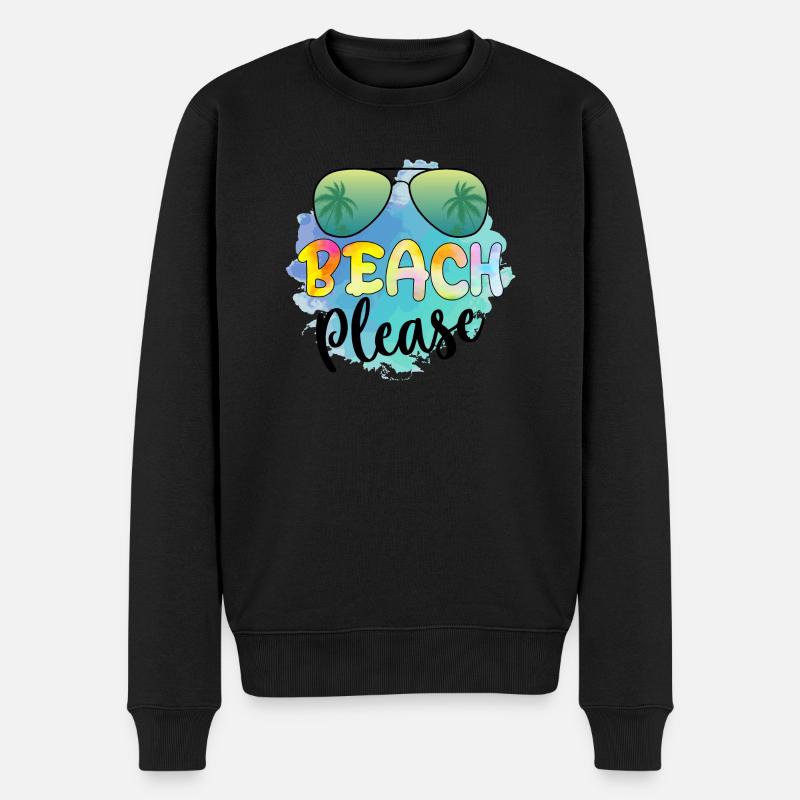 Beach - Männer Premium Bio Pullover - Schwarz