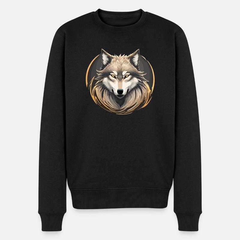 Loup majestueux - Pull Premium bio Homme - noir