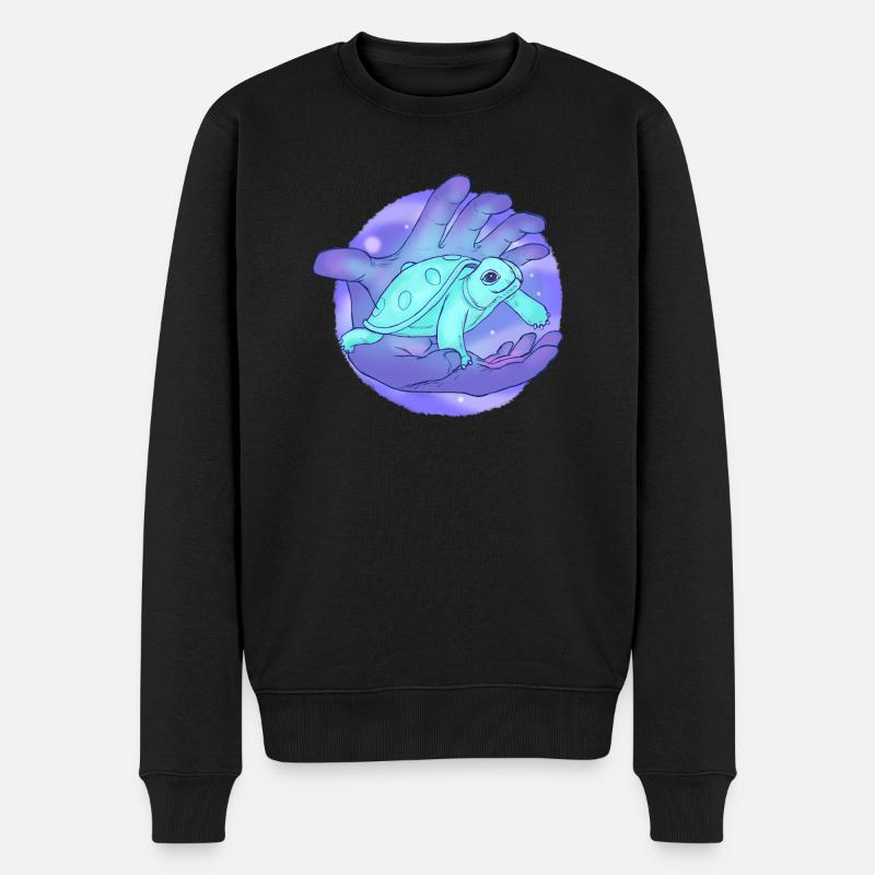 Cute Handpan Turtle - Männer Premium Bio Pullover - Schwarz