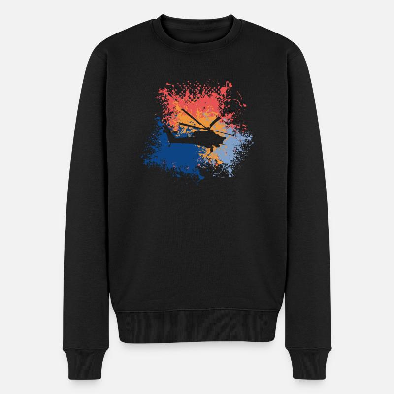 Hélicoptère Rétro Hélicoptère - Pull Premium bio Homme - noir