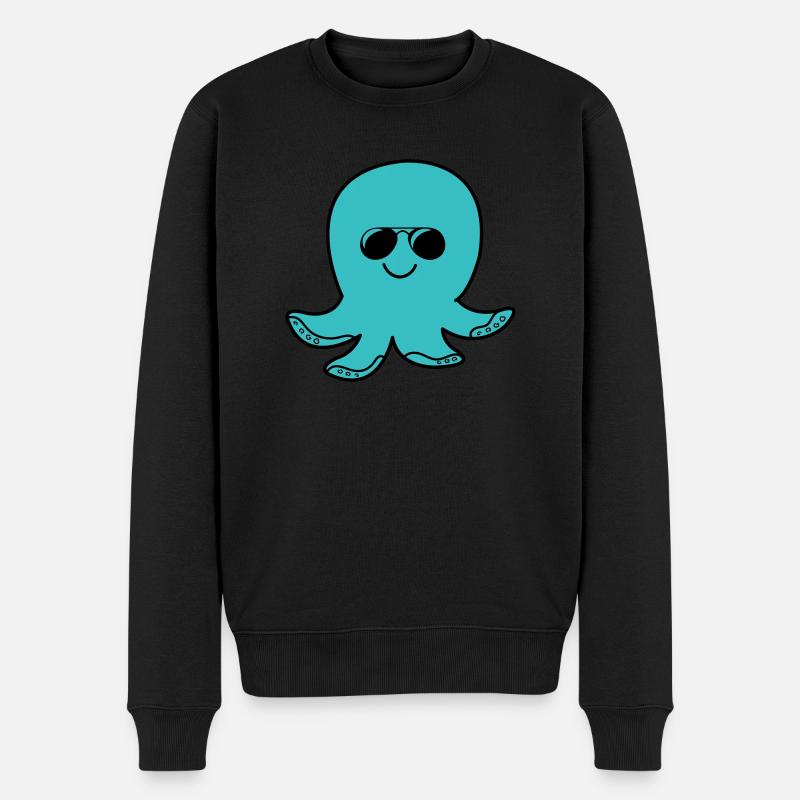 oktopus cool - Männer Premium Bio Pullover - Schwarz