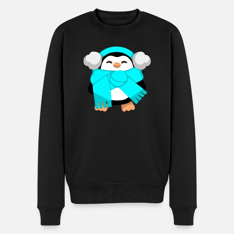 Pinguin - Männer Premium Bio Pullover - Schwarz