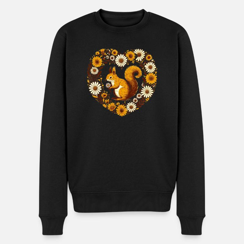 Eichhörnchen - Männer Premium Bio Pullover - Schwarz