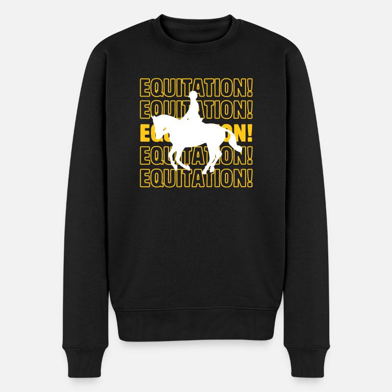 Reiten - Männer Premium Bio Pullover - Schwarz