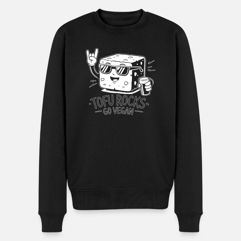 TOFU ROCKS - Männer Premium Bio Pullover - Schwarz