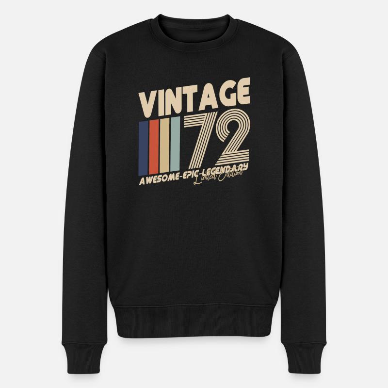 1972 - Männer Premium Bio Pullover - Schwarz