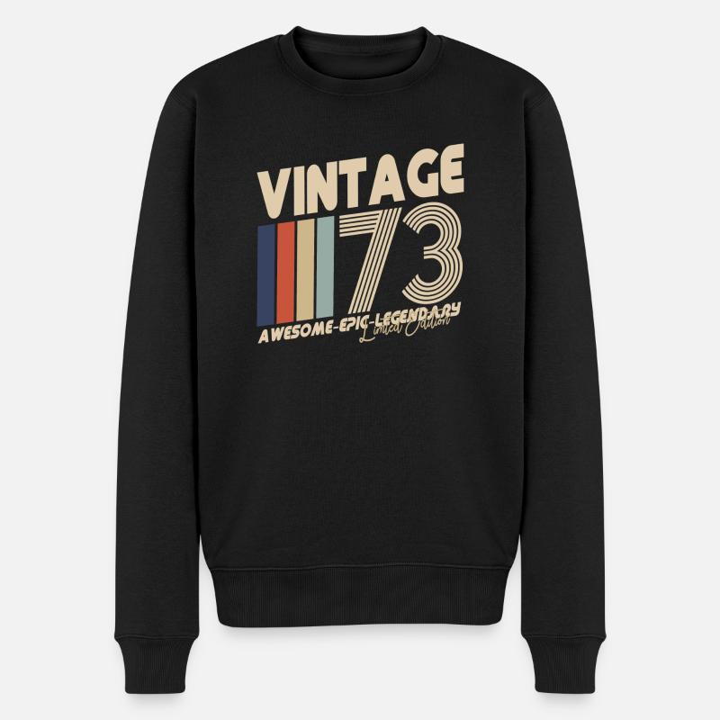 1973 - Männer Premium Bio Pullover - Schwarz