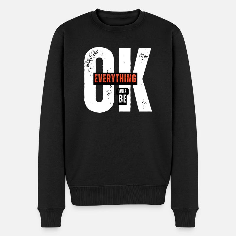 EVERYTHING OK - Männer Premium Bio Pullover - Schwarz