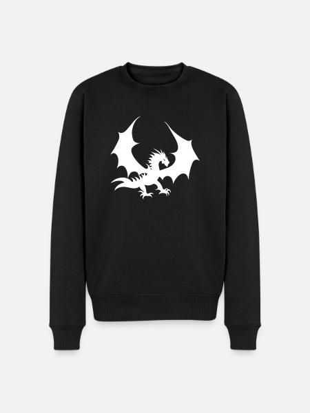 Cool White Dragon - Men's Premium Organic Jumper - black