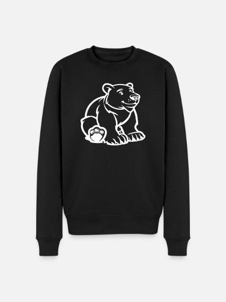 Polar Bear Comic Bear - Men's Premium Organic Jumper - black