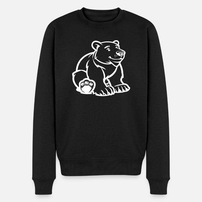 eisbär comic bär - Männer Premium Bio Pullover - Schwarz