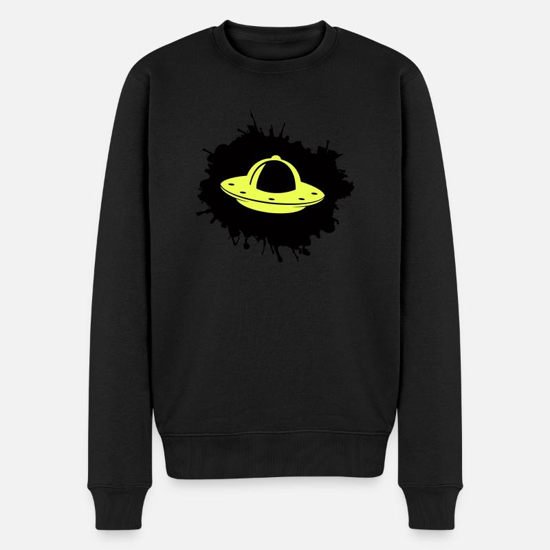 Ufo Klecks - Männer Premium Bio Pullover - Schwarz