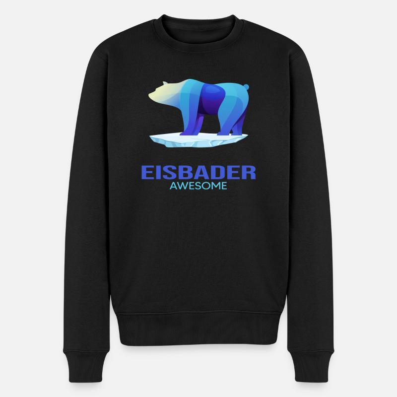 Eisbader winterbaden Eisbär eisbaden - Männer Premium Bio Pullover - Schwarz