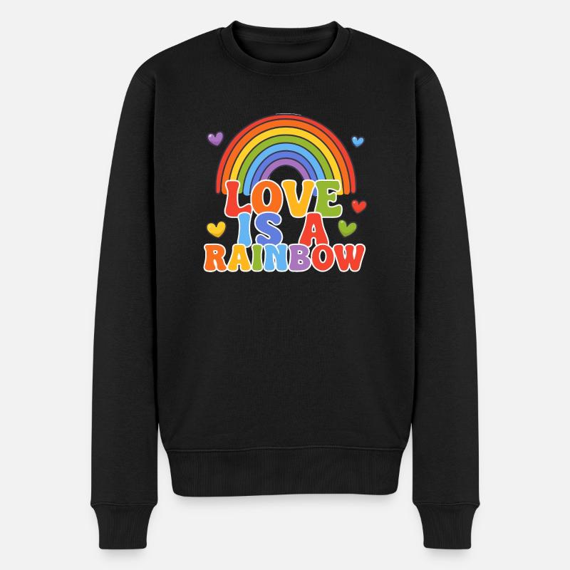 L’amour est un arc-en-ciel - Pull Premium bio Homme - noir