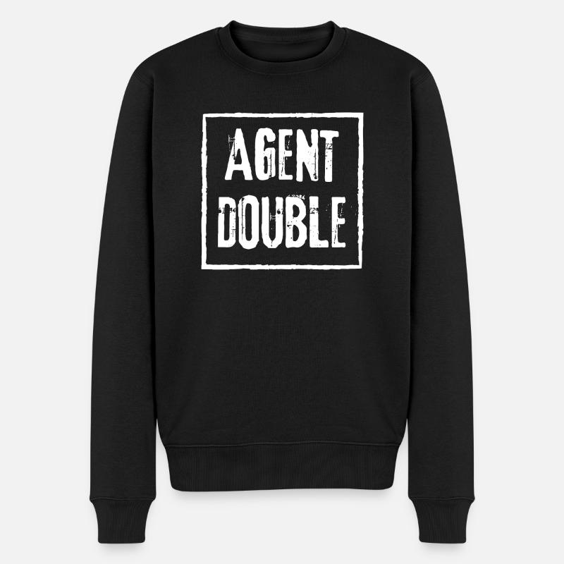 AGENT DOUBLE Grunge Rock - Pull Premium bio Homme - noir