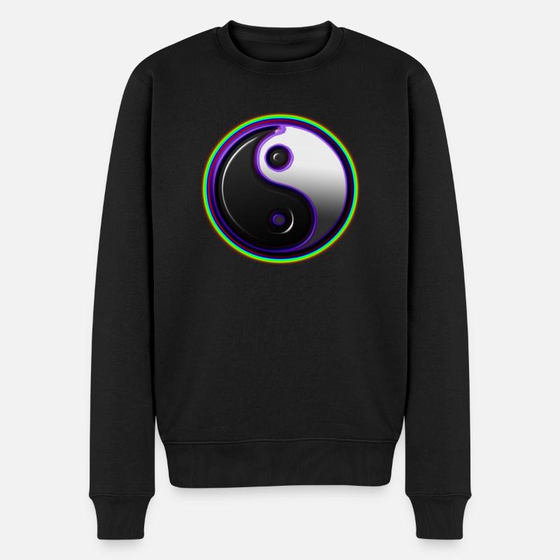 Ying Yang spirit - Männer Premium Bio Pullover - Schwarz