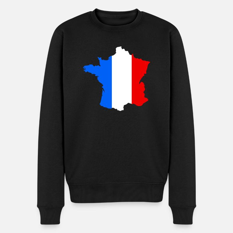 France - Männer Premium Bio Pullover - Schwarz