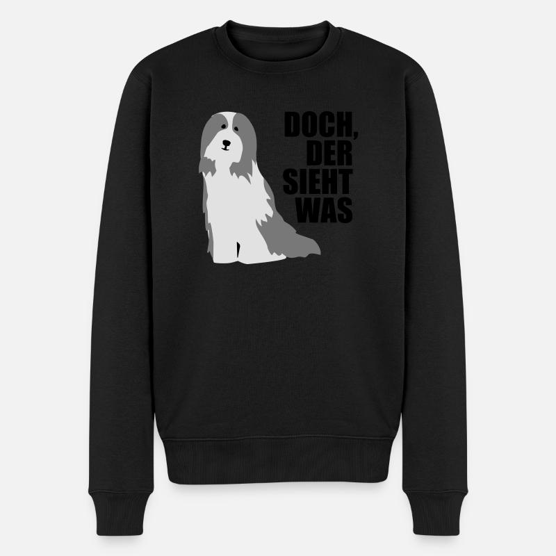 Bearded Collie - Männer Premium Bio Pullover - Schwarz