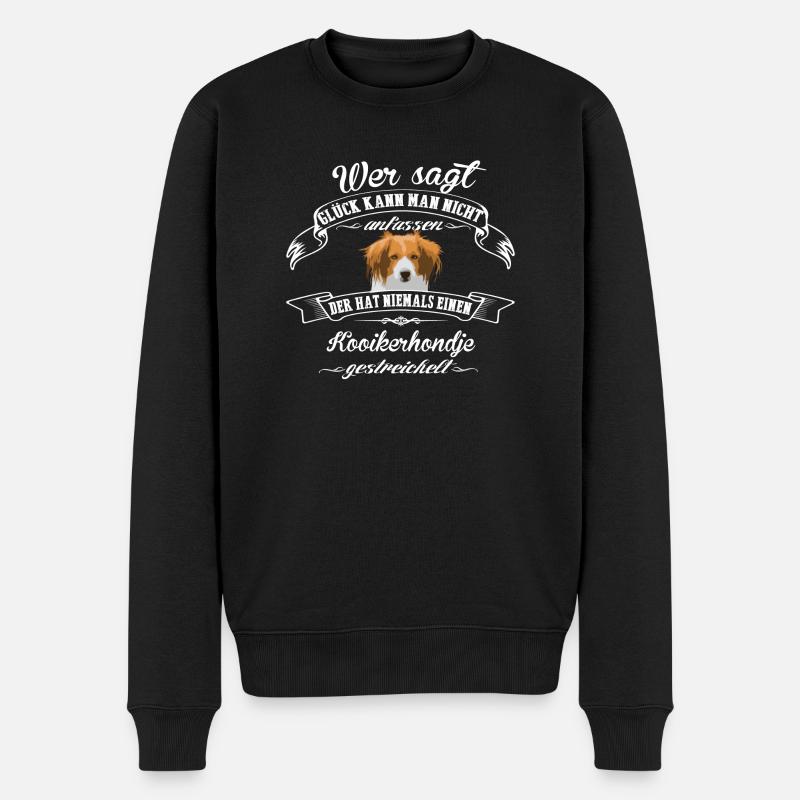 Kooikerhondje Glück - Männer Premium Bio Pullover - Schwarz