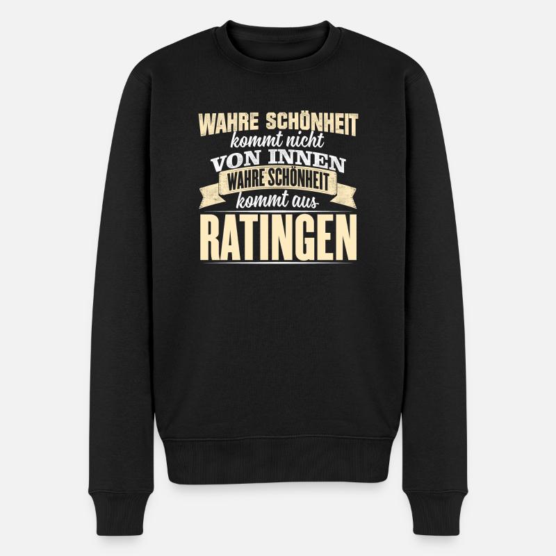 RATINGEN - Schönheit - Männer Premium Bio Pullover - Schwarz