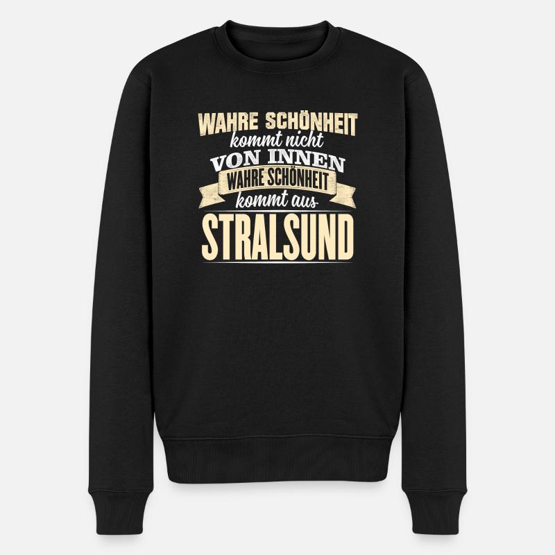 STRALSUND - Schönheit - Männer Premium Bio Pullover - Schwarz