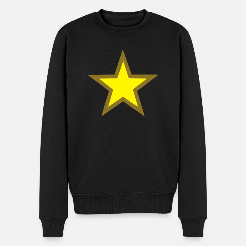 stern goldgelb - Männer Premium Bio Pullover - Schwarz